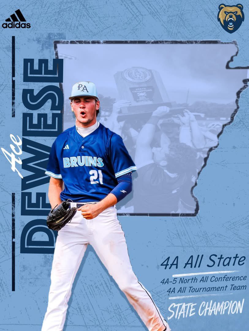 AceDewese's tweet photo. Thanks @PABruinBaseball , @Coach_DTipton , and my team for the best senior year. 
•4A All State
•4A-5 North All Conference
•4A All Tournament Team
•State Champions!
Go Bruins, and Go Roughriders!
@CrowderBasebal1 @CoachPerrin7 @CoachMacAR https://t.co/vuAcwYXA3m