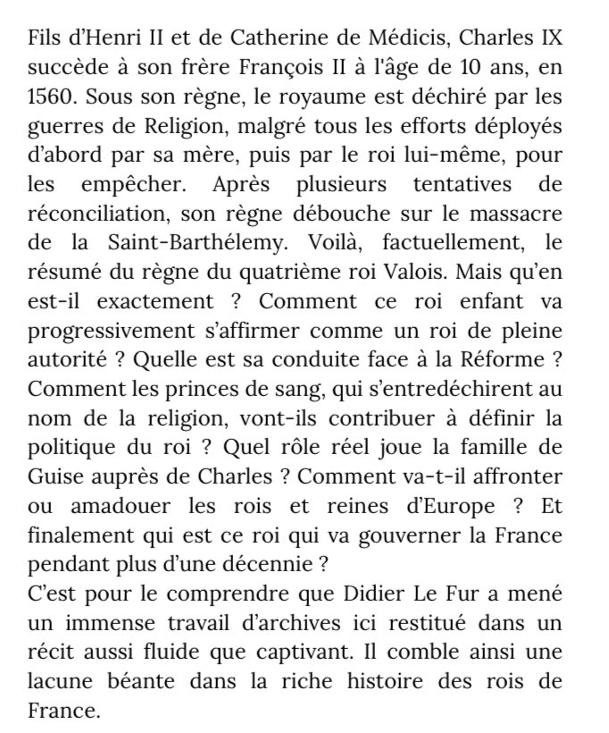 CavelierAntonin's tweet photo. À paraître fin août @PComposes 

Charles IX. Le roi désobéi - Didier Le Fur https://t.co/xjATghxeVE