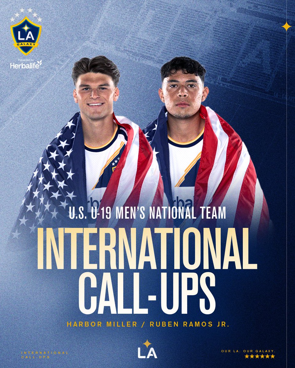 LAGalaxy's tweet photo. Called up 🇺🇸

Defender Harbor Miller and forward Ruben Ramos Jr. have been named to the U.S. U-19 Men's National Team roster for the upcoming domestic training camp at the Arthur M. Blank U.S. Soccer National Training Center. 

📰: https://t.co/oy57RPv6yY https://t.co/tXZzqLFX4h