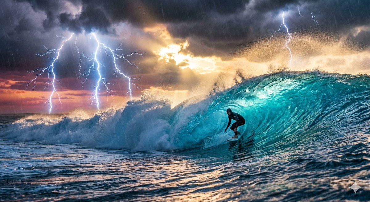 surfreportbr's tweet photo. O oceano nunca promete calma.

Mesmo sob chuva, trovões e relâmpagos, existe alguém disposto a entrar no tubo perfeito e desafiar a força da natureza. 🌩️🌊

Surf é isso: coragem, instinto e conexão com a energia mais selvagem do planeta.

#Surf #StormSurf #PerfectWave #Barrel #OceanPower #SurfLife #BigSwell #WaveHunter #Natureza #Aloha
