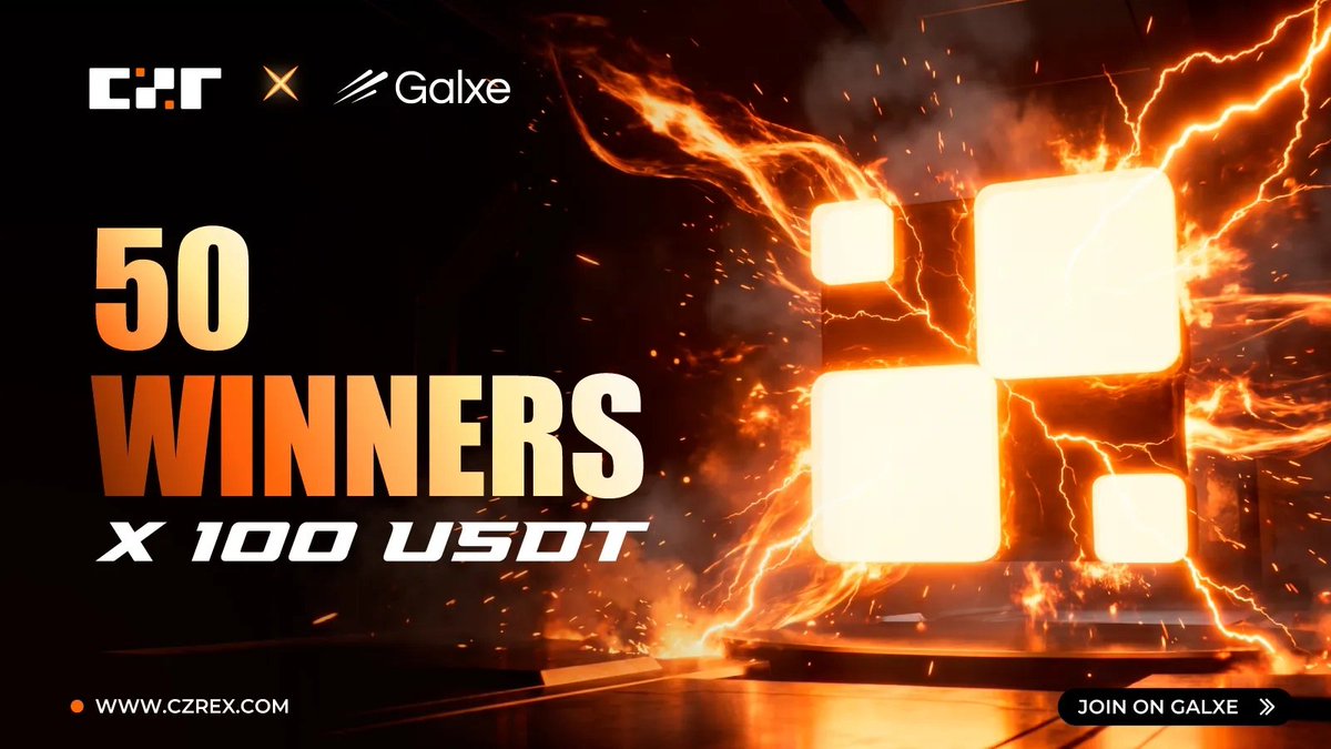 GalxeQuest's tweet photo. Explore trading, wallets, DeFi, staking, and more with @czrexchange 💎

Join the community, complete the quest, and qualify for a chance to enter the 100 $USDT raffle pool: https://t.co/T7r38xozla https://t.co/EuXlbwCOlX