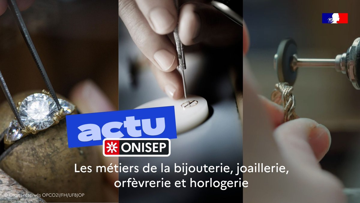 Onisep's tweet photo. #DécouverteDesMétiers📌 Explorez avec #Onisep la filière #Bijouterie #Joaillerie #Orfèvrerie #Horlogerie ➡️Un secteur d’excellence et innovant  : #métiers passion &amp; savoir-faire, #formations du CAP au bac+5 👉 https://t.co/f7HUq8YyZp 
@ufbjop @Opco2i @aveclindustrie#orientation https://t.co/VuwfcICHTd