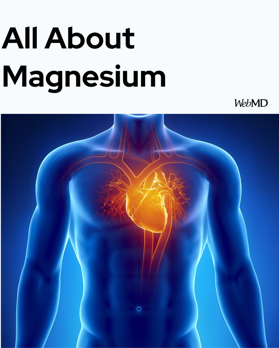 WebMD's tweet photo. Magnesium helps your heart pump blood. Right levels of the mineral can lower your chances of an irregular heartbeat, heart disease, or a heart attack. Magnesium relaxes the walls of your blood vessels, and that can help keep your blood pressure down. It also may help boost your HDL, or “good,” cholesterol levels. https://t.co/NUchgQAjB3
