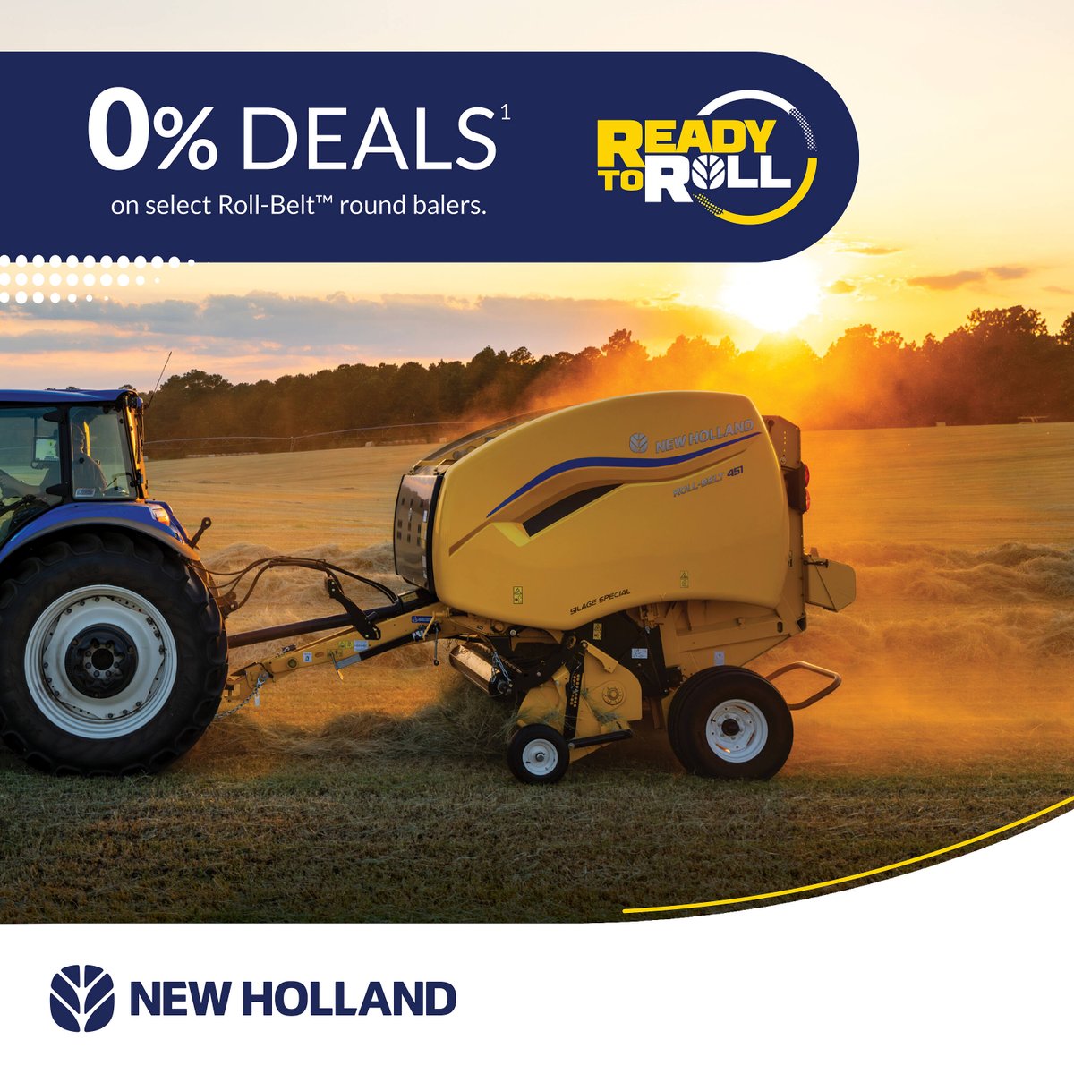 RimbeyImplement's tweet photo. Roll up big savings and make denser bales with every pass when you put a new Roll-Belt™ round baler in your hay operation. Stop in today to learn more. https://t.co/NxGxpjtFRC https://t.co/6FnHYpgQhc