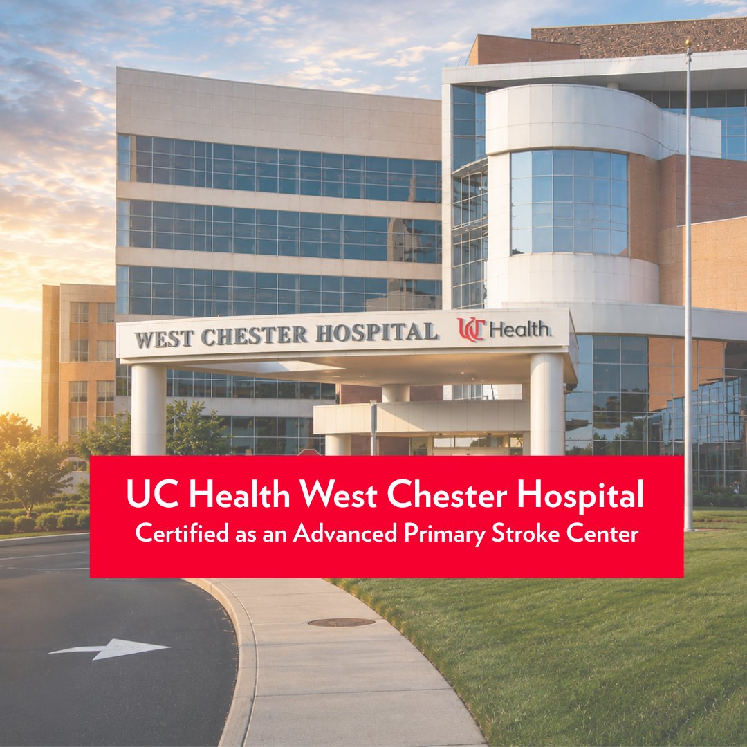 uc_health's tweet photo. UC Health West Chester Hospital has earned its certification as an Advanced Primary Stroke Center from The Joint Commission. Thank you to the physicians, nurses and care teams whose commitment helps make this level of care possible for our community. https://t.co/anLKpMVGkx