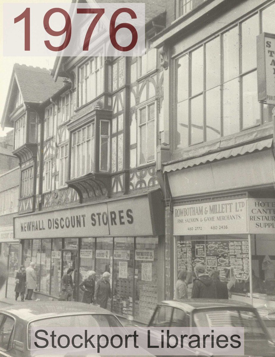 SMBC_Libraries's tweet photo. We continue the new series of #StockportThenNow from #StockportHeritage Library , looking at Hillgate. This week looking at a mock Tudor shop on Lower Hillgate in 1976 and newly renovated, fifty years later in 2026. For more #Stockport memories https://t.co/kuHaAVBY5t https://t.co/udMzZffzXV