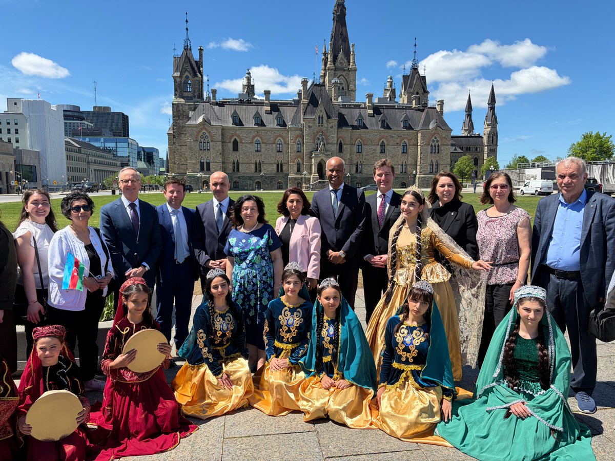 Yvan_Baker's tweet photo. I was pleased to attend a special flag-raising on Parliament Hill yesterday to mark the Independence Day of Azerbaijan.

Canada and Azerbaijan share strong people-to-people ties, work closely together in multilateral institutions, and trade between our two countries totals over $1.1 billion.

Thank you to Lalin Hasanova, Azerbaijan House in Canada and the Embassy of Azerbaijan in Canada @AzEmbCanada for organizing the flag-raising.

Happy Independence Day!