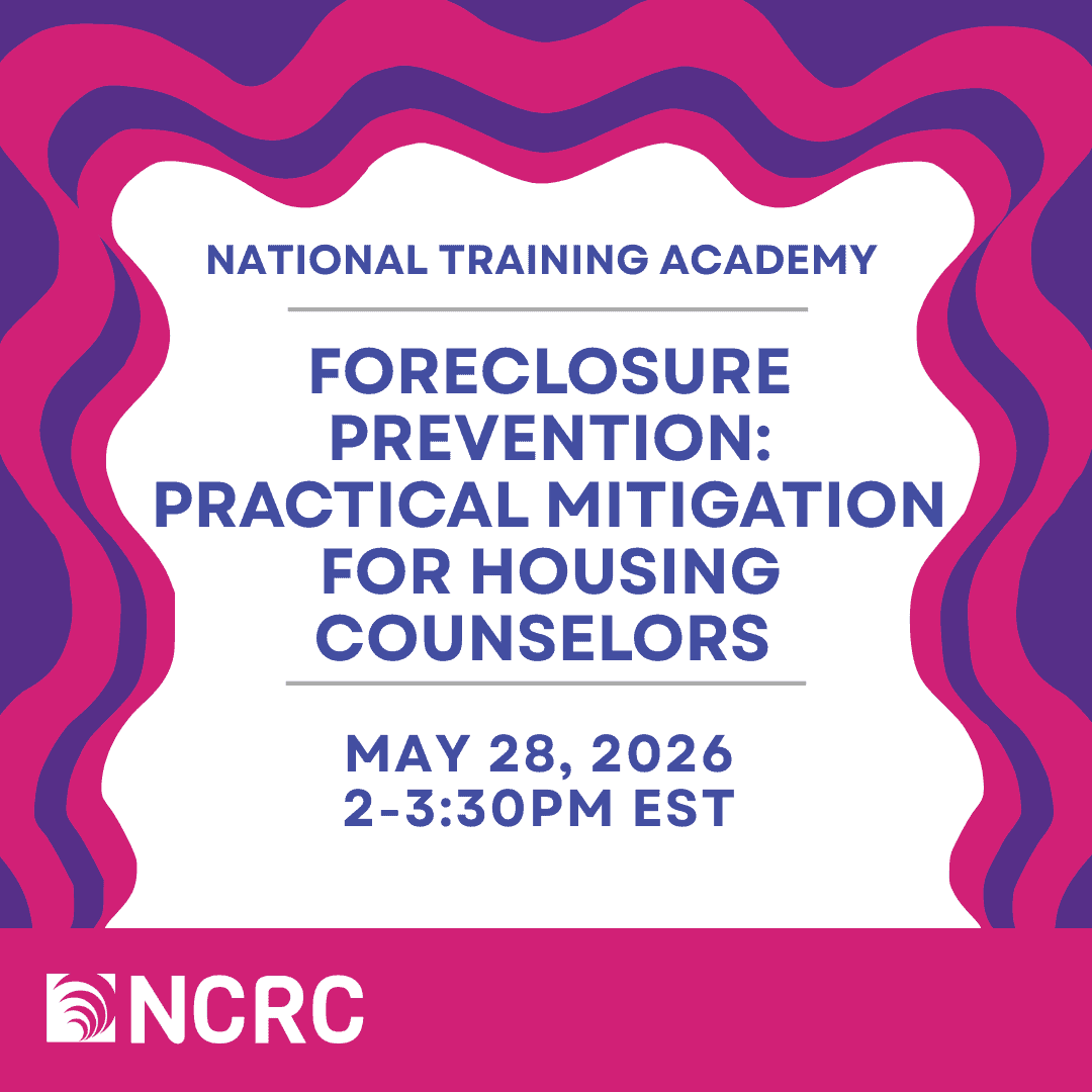 NCRC's tweet photo. TODAY! Housing counselors: this workshop was built for you! https://t.co/z5jJQBLkBA https://t.co/ChOvboFmdT