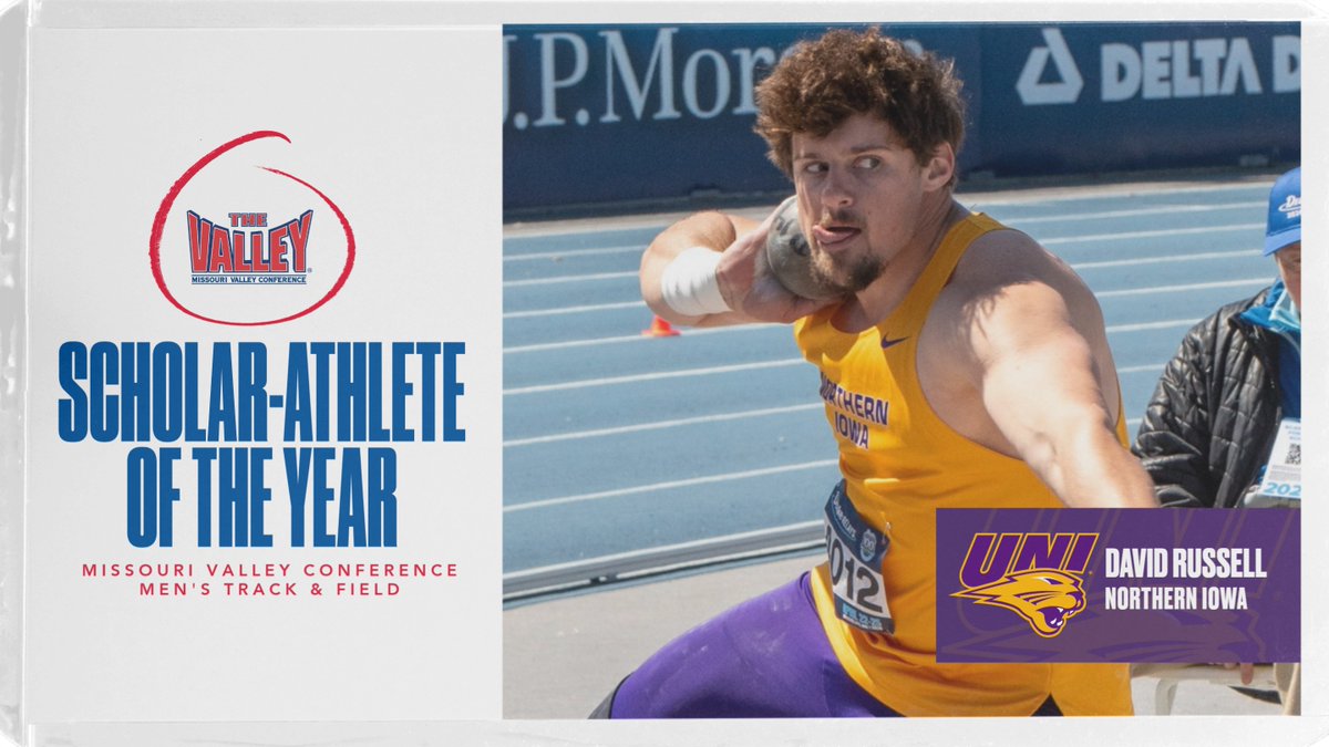 MVCsports's tweet photo. MVC Men's Track &amp; Field Scholar-Athlete of the Year 📚

🏆 David Russell @UNITrackFieldXC 

#TheValleyRunsDeep https://t.co/tZtdz0IWaY