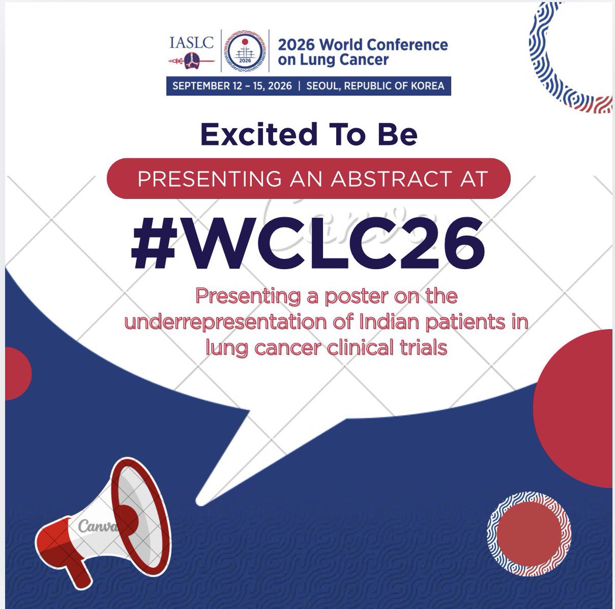urvashi01's tweet photo. I will be presenting at #WCLC26 in Seoul. My research explores the underrepresentation of Indian patients in global lung cancer clinical trials with implications for policy, research and ultimately access to cutting-edge therapies. Looking forward to the discussion.
#IASLC #ClinicalResearch #LungCancerResearch @icmrnine @doctorsoumya @RajivKumar1 @PahleIndia @SewantiLimaye @womenlifthealth @VanitaNoronha @oceanblue11oct @ChandnaHimani