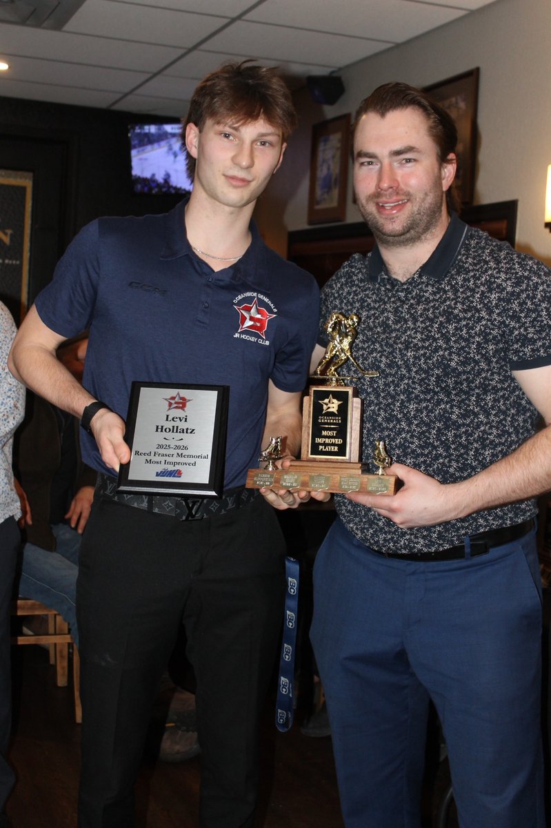 GeneralsJrHKY's tweet photo. The Generals would like to thank the Rod &amp; Gun Parksville for hosting our Year End Banquet!

Award winners included:
Save on Foods Fan Favourite: Braylon Becker
Norm Gould Community: Sloan Kroeker
Reed Fraser Memorial Most Improved: Levi Hollatz https://t.co/0ATDHiCufn