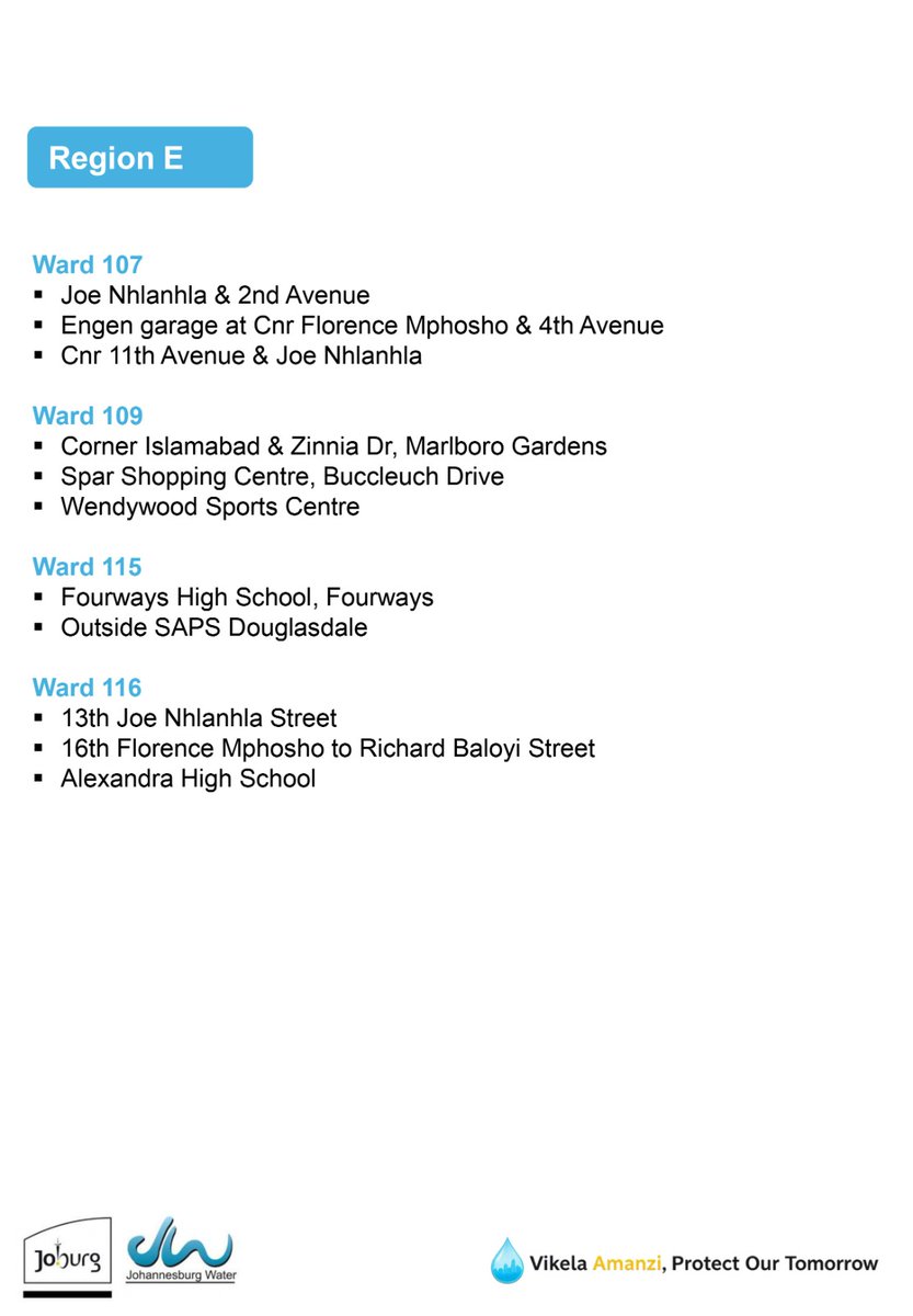 Official Johannesburg Water notice