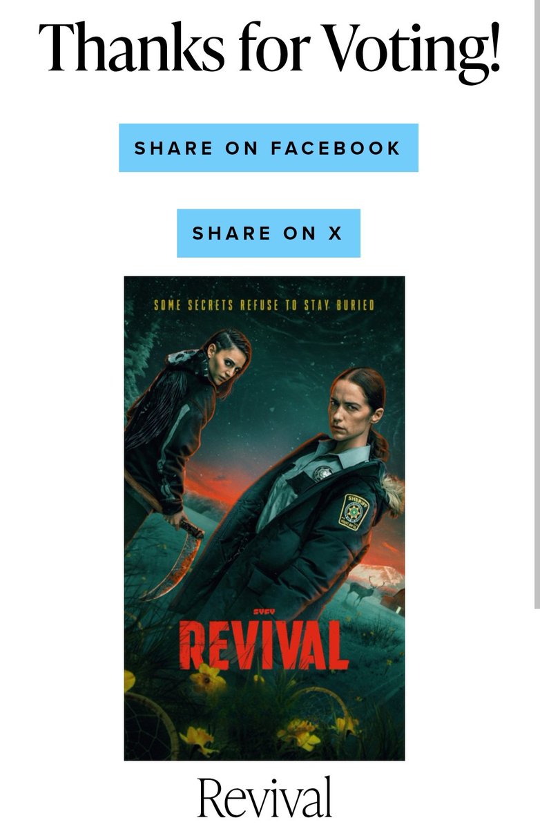 loveshack93's tweet photo. A couple more days Earpers
WE got this 
#WynonnaEarp  #ProudOfMel 
Vote Vote Vote 
 For #Revival 
100 votes per email 
Click me 👇
https://t.co/g99NW0wWqQ https://t.co/KNieZa6Ckb