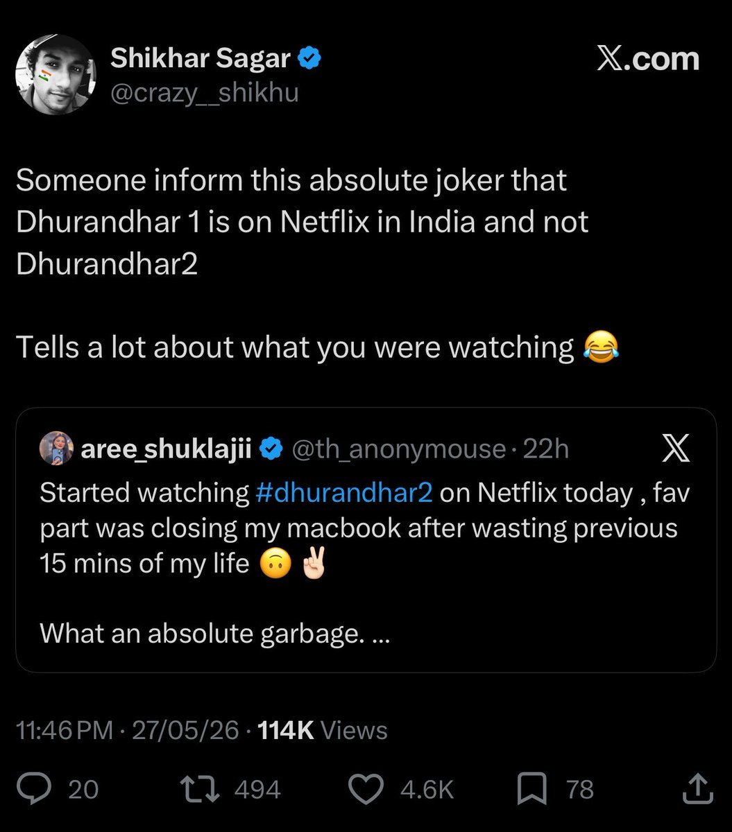 th_anonymouse's tweet photo. This is the alt of @sagarcasm.
This chomu created an entire account just to s@ck up to @AdityaDharFilms 🙃✌🏻

This unfunny, misogynistic buddha tries hard to crack wahiyat jokes and fails at that too.

He has a daughter, yet laughs when someone calls women r@ndi , ❤️di etc etc . 

I’d suggest you leave your daughter alone, chimkandi.

Do better.