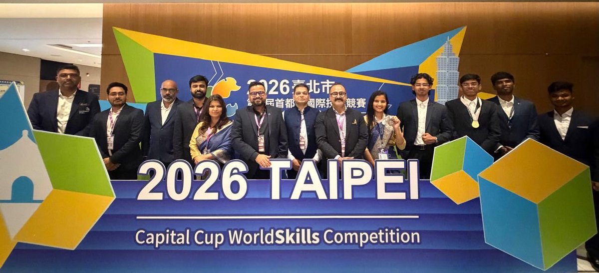 jayantrld's tweet photo. Congratulations to Muskan and Arjun for clinching Silver Medals at the #TaipeiCapitalCup2026, and Kudos to Mufaz, Suresh, and Seraj for earning Merit Awards.

Way to go, champions!

@MSDESkillIndia
@WorldSkillsInd
#SkillChampion #RoadToShanghai2026 https://t.co/r9dzUwbsq2