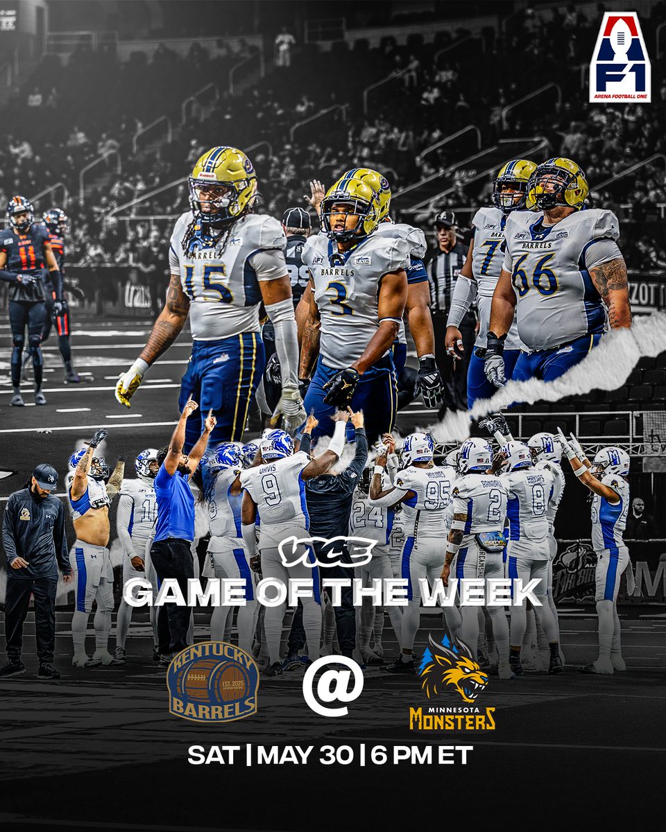 af1football's tweet photo. Here’s your featured VICE Game of the Week as we head into Game Week 8️⃣💥

Catch the action live this Saturday at 6 PM ET on VICE TV &amp; HTN 📺 https://t.co/zG61BKYbsi