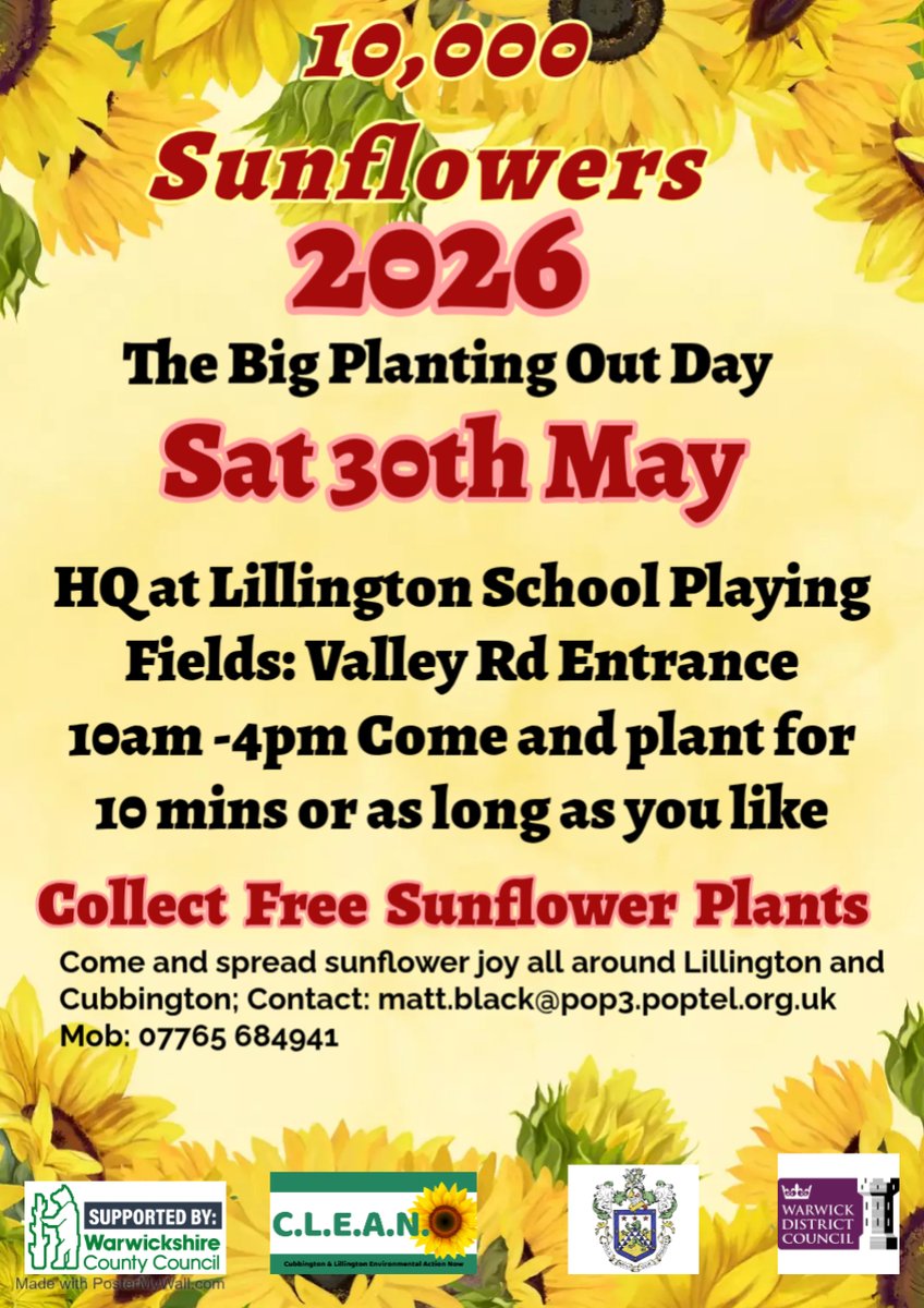 RLSTownCouncil's tweet photo. 🌻 CLEAN’s 10,000 Sunflower Big Planting Day 🌻 https://t.co/CQN7JqvLUS