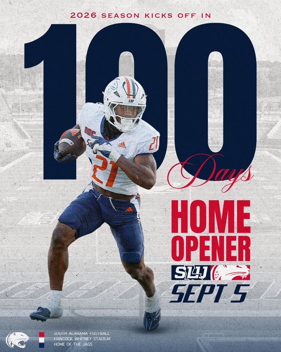 JagsFB_Recruits's tweet photo. We're officially 100 days out from our 2026 campaign!

#GoJags | #AssembleTheProwl https://t.co/Rf3xVf49Fl