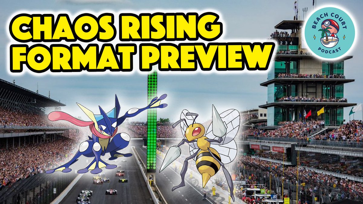 BeachCourtPod's tweet photo. Chaos Rising is here! 🥷🐝 

Are Beedrill ex and Mega Greninja ex top meta contenders?? We discuss and dive into online tournaments results for a meta preview

We also give our meta takes ahead of Indy Regionals this weekend. Best of luck to everyone competing!

Live now! 👇🏝️ https://t.co/2Be6cJ20OL