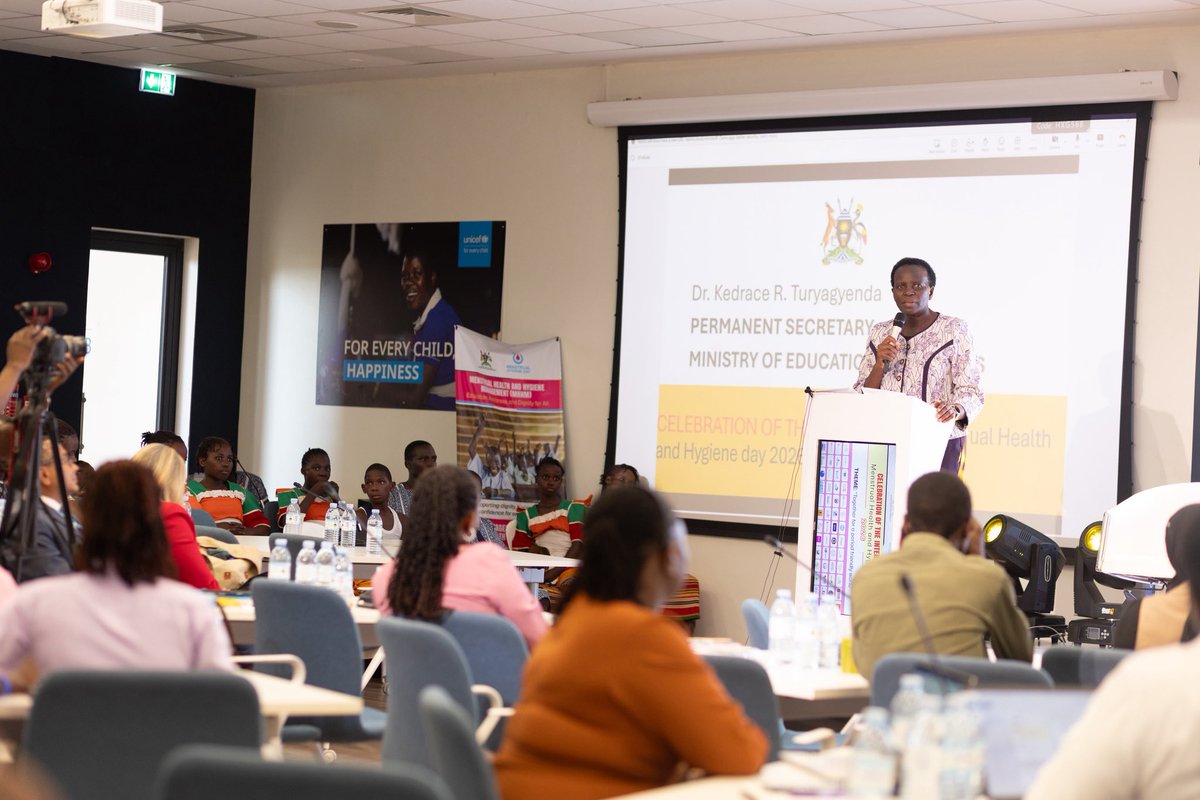CGVSUganda's tweet photo. PS. @Educ_SportsUg  Dr. Kedrace Turyagyenda calls for stronger school systems, leadership, & shared responsibility to ensure every learner studies with dignity and safety. 
She emphasized that menstrual health must be integrated across schools, teachers, parents, & communities so no girl misses education because of her period, reminding stakeholders that “decision determines destiny,” urging young people to stay focused, resilient, and committed to their education despite challenges.
 #PowerHerUp for generations, #MHMDay2026
As a valuable part of these stakeholders, we are committed to integrating #MHM in our education, teaching & learning curricula and to supporting the girls stay in school.
#KeepGirlsInSchool #MenstrualJusticeForAll #PeriodFriendlyWorld #MenstrualHealth