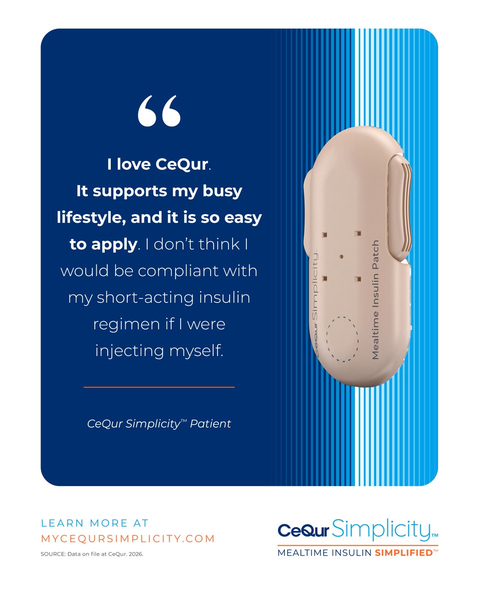 CeQur's tweet photo. For many people living with diabetes, convenience and consistency go hand in hand!

This patient shared that CeQur Simplicity helped support their busy lifestyle while making mealtime insulin feel easier to manage day to day. https://t.co/Eno2EIyyyQ