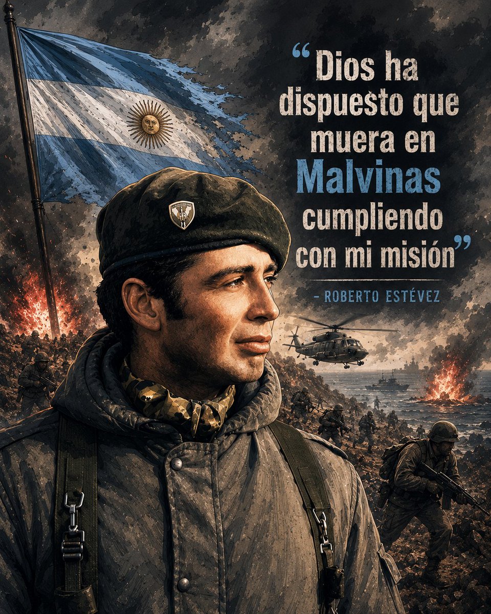 La_Mazorca_1's tweet photo. Roberto "Toto" Estevez. Héroe de Malvinas. Caído en combate el 28 de Mayo de 1982, en la defensa de Malvinas.

Honor y Gloria para el, y para todos los Héroes que, a sabiendas de una muerte segura, fueron a defender nuestro Honor. https://t.co/HHkA20mING