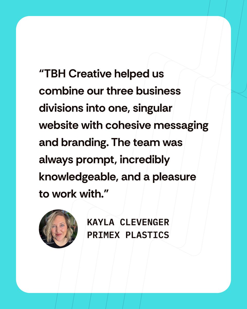 tbhcreative's tweet photo. Learn how TBH Creative helped the team at Primex Plastics seamlessly merge three brand divisions into one flexible, modern website → https://t.co/D7nHy7yCY5

#WebDesign #WebsiteRedesign #WebDevelopment #ManufacturingWebDesign https://t.co/E8DEi3YZzb
