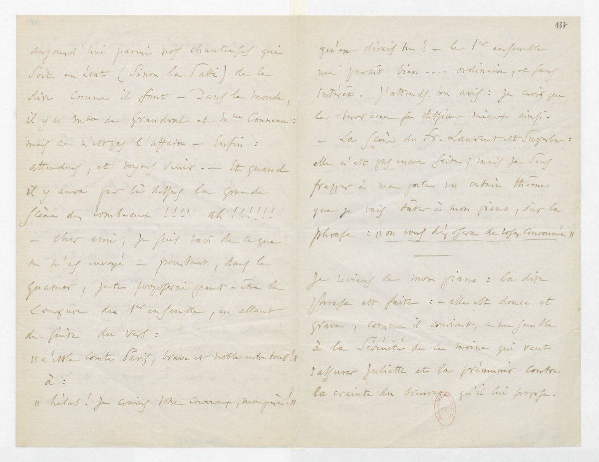 transcribathon's tweet photo. In 1865, Gounod had to choose between three rival sopranos. He wrote about it by hand.

That letter is now on Transcribathon. Still not fully transcribed. Who did he choose?

Finish the letter to find out → https://t.co/7nzGM6QFCM

#DigitalHeritage #InfinityEccch https://t.co/0fTkb8qdyA