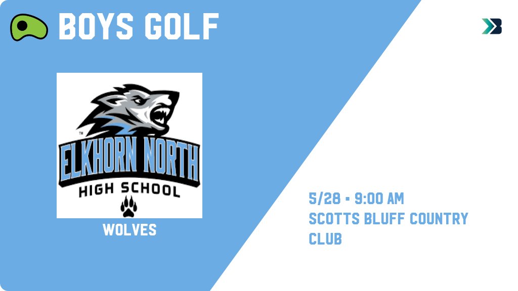 ENHS_Activities's tweet photo. Boys Golf (Varsity) Meet Day! - Check out the event preview for the Elkhorn North High School Wolves. It starts at 9:00 AM and is at Scotts Bluff Country Club. https://t.co/eFqexh7XpC https://t.co/0Jl0MWqGaE