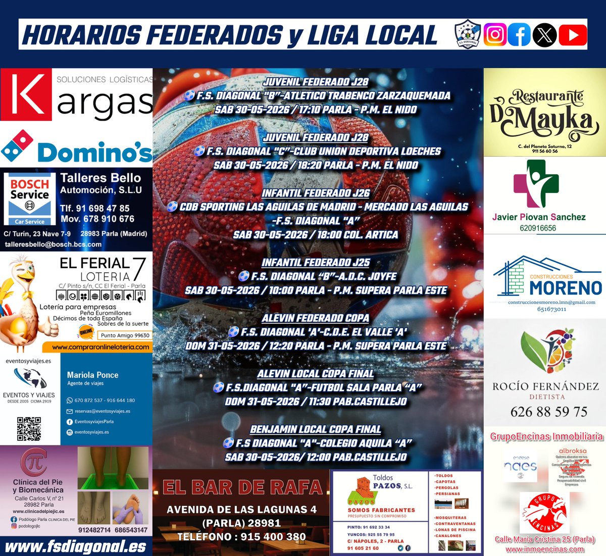 FSDiagonal's tweet photo. Horarios Federados Femeninos
Horarios Federados
Horarios Liga Local
#123Diagonal
#familiadiagonal https://t.co/jtwupKV9bx