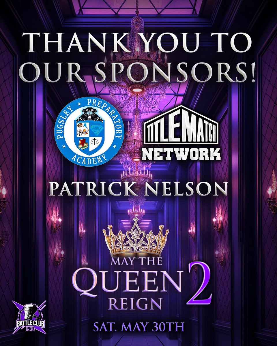 Battleclubpro's tweet photo. HUGE THANKS TO OUR SPONSORS
Patrick Nelson Sponsored our Main Event 
@pugsleyprep is the official event 
@TitleMatchWN is our all time sponsor!

May The Queen Reign 2
1111 Pugsley Ave Bronx NY 2pm Bell

Front Row Is Sold Out!
https://t.co/gcOxYvfcwi https://t.co/qw87BZCknP