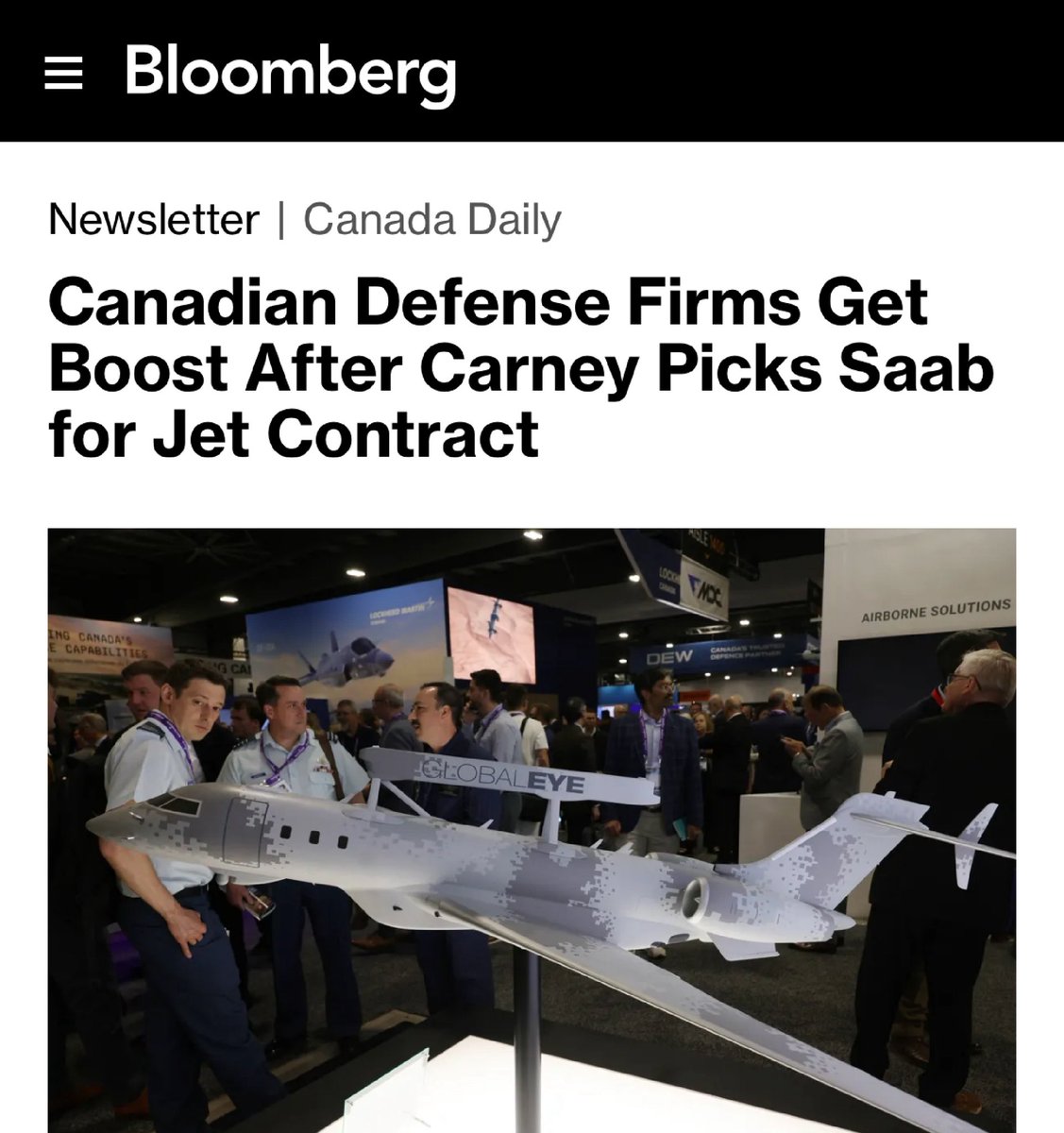 MarkJCarney's tweet photo. Our new Defence Industrial Strategy in action — securing Canada and thousands of jobs for Canadian workers. https://t.co/4tITg8Hm3I