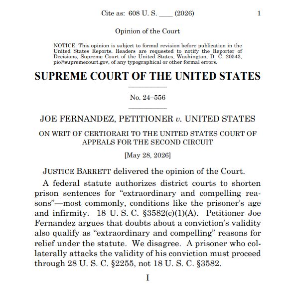 bykatiebuehler's tweet photo. BREAKING: In a trio of cases, the Supreme Court *limits* federal judges’ discretion in deciding whether “extraordinary and compelling reasons” warrant sentence reductions under the First Step Act. #SCOTUS https://t.co/12WG7EOFpu