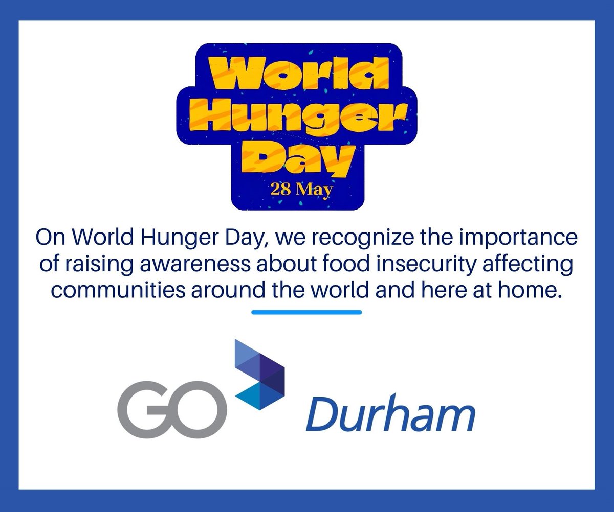 GoDurhamTransit's tweet photo. Happy World Hunger Day, 

GoDurham remains committed to supporting the community through accessible, fare-free transportation that connects residents to essential services, food resources, and so much more.

Together, we can build stronger, healthier communities for all.
 
💙🌎 https://t.co/fk6TbwrDoV