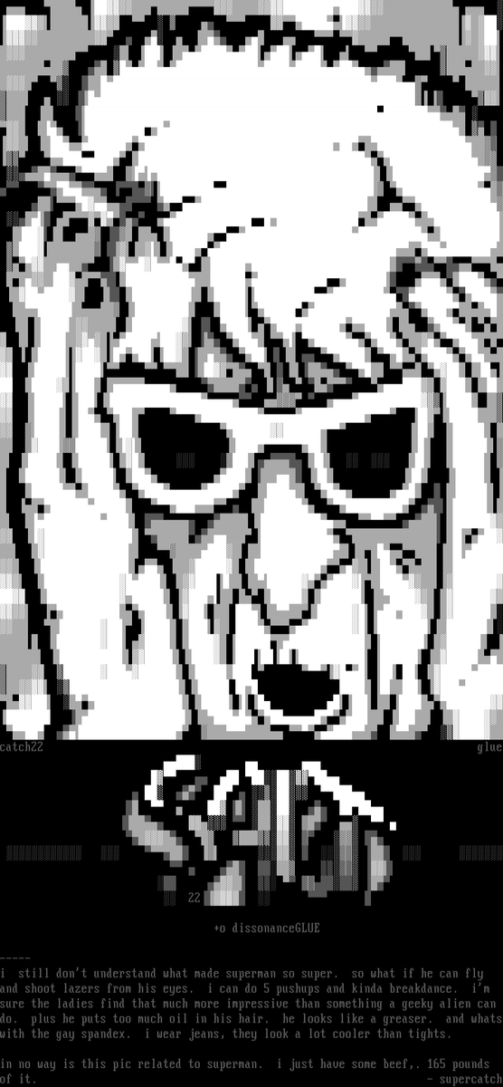 ansimotd's tweet photo. https://t.co/flpz1WV795

#ansiart #textmode #bbs https://t.co/OYNP1bFdts