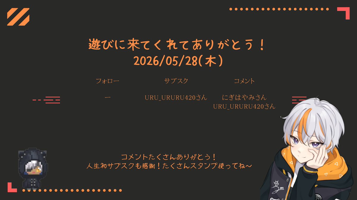 SH002_gg's tweet photo. OW10周年イベ走る配信終わり！
たくさんお話してくれて嬉しいし、来てくれてありがと～
サブスクもありがと！大感謝！

明日は配信お休みするのでまた土曜日に続きすると思うので、また👋 https://t.co/2GKxRKtNNb
