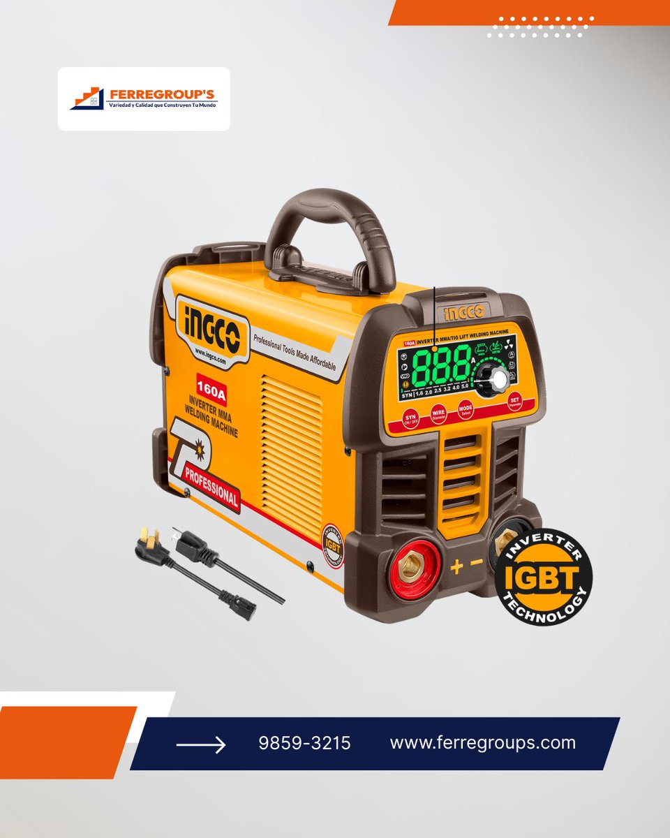ferregroups's tweet photo. Eficiencia y potencia ⚡ Soldadora inverter INGCO para trabajos profesionales en La Esperanza, Intibucá.

📲 +504 9859-3215
🌐 https://t.co/7FcvWcvaW5
📍 La Esperanza, Intibucá https://t.co/39tFq6ZrA3
