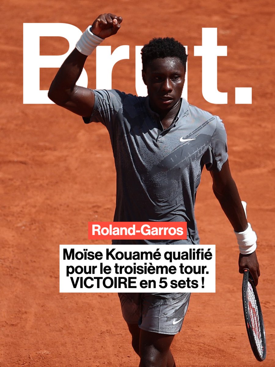 BrutAfrique's tweet photo. 🇨🇲🇨🇮🇫🇷 Le joueur français d’origine ivoirienne et camerounaise vient de se qualifier pour le troisième tour de Roland-Garros. À 17 ans il est venu à bout
d’Adolfo Daniel Vallejo en cinq sets. Au prochain tour il affrontera le Chilien Alejandro Tabilo, 36ème mondial.
#Cameroun #CôtedIvoire