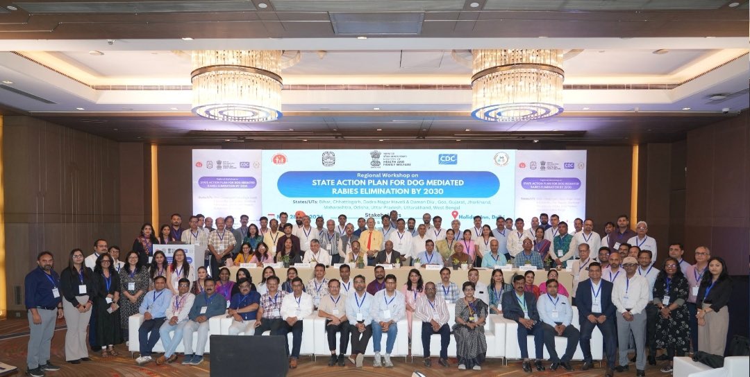 NCDCMoHFW's tweet photo. 4th Regional Workshop for development of State Action Plan for Dog Mediated Rabies Elimination by 2030 for 11 states organized by Centre for One Health, NCDC under leadership of DGHS, MoHFW in strong collaboration with DAHD,local self Govts. MoHUA, MoPR, CDC India https://t.co/gobUQ6fD2w