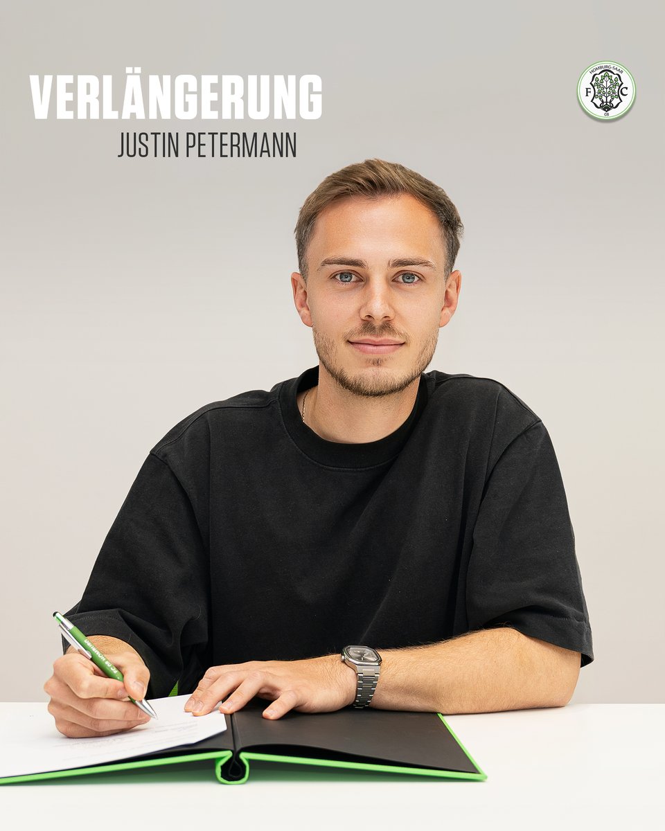 fc08homburg's tweet photo. Justin bleibt Grün-Weiß! 💚🤍

Auch Justin Petermann hat seinen Vertrag bei unserem FC 08 Homburg um ein weiteres Jahr bis Sommer 2027 verlängert. ✍🏻

👉 Mehr dazu hier: https://t.co/1uCGEF9lRp
---
#fc08homburg #RLSW #Verlängerung https://t.co/pLMfc7At7m