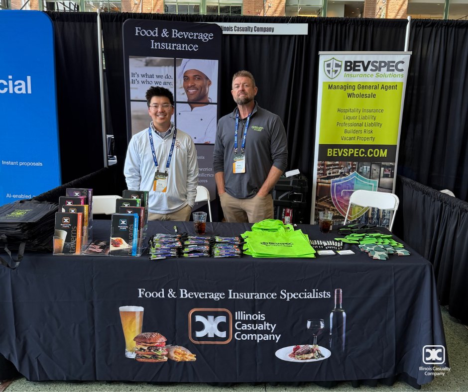 ICCInsurance's tweet photo. Marketing Rep, Jacob, joined Bryan and Shannin from BevSpec Insurance Solutions at the Independent Insurance Agents of Wisconsin InsurCon on May 21st at Lambeau Field in Green Bay, WI. #ICCInsurance #InsurCon2026 https://t.co/xLwma4Vjoe