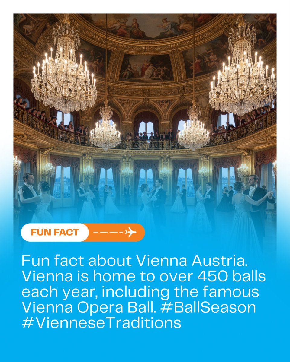 SideGigRewards's tweet photo. Fun fact about Vienna Austria. Vienna is home to over 450 balls each year, including the famous Vienna Opera Ball. #BallSeason #VienneseTraditions #advntrgo https://t.co/q7KFzryjCl