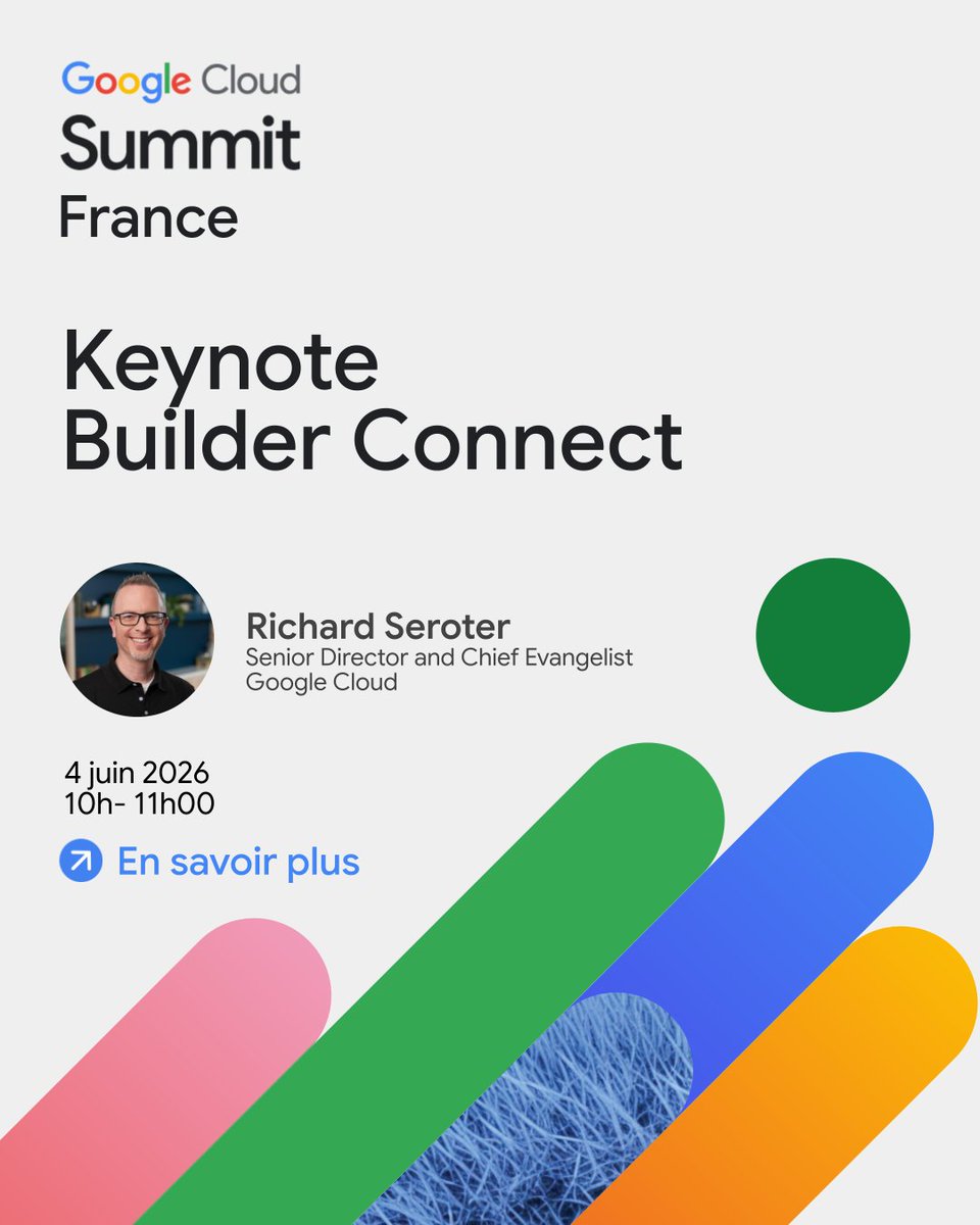 GoogleCloud_FR's tweet photo. Que retenir des annonces de Google Cloud Next et Google I/O pour les développeurs et builders ?

Retrouvez Richard Seroter au #GoogleCloudSummitFrance pour une keynote dédiée aux dernières innovations autour de Gemini, Antigravity et Google Cloud. https://t.co/mBh5FBRLUz https://t.co/WMouztxjvd