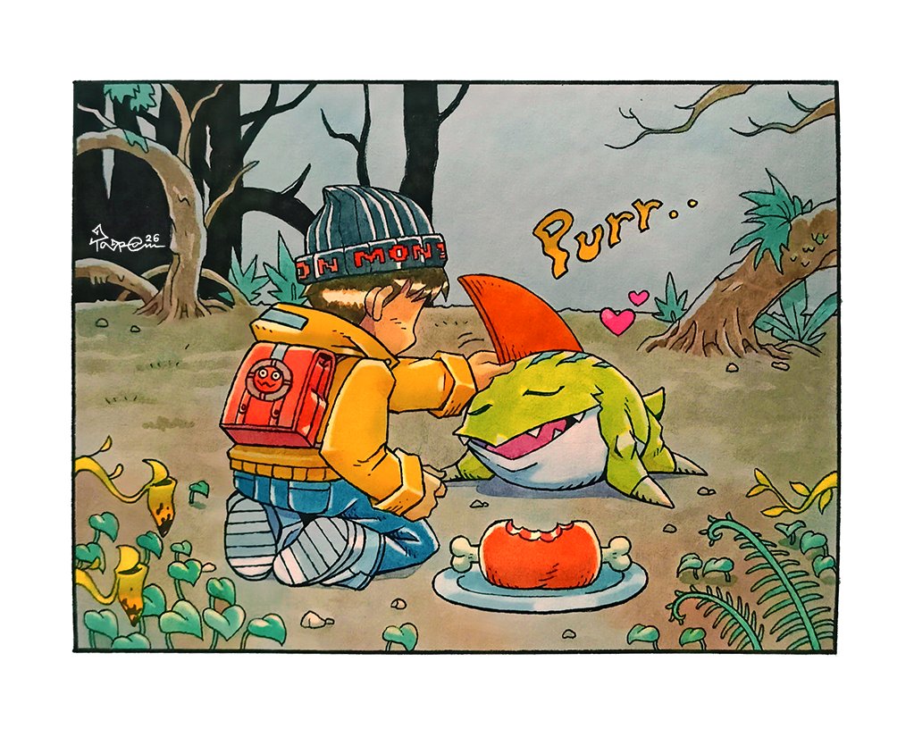taragraphika's tweet photo. (>>OPEN COMMISSION_DM please!<<)

'A Purring Betamon'

May 2026 Champion Level for @rustybug_  at my Patreon! 

#デジモン #digimon https://t.co/eY5SuyuSna