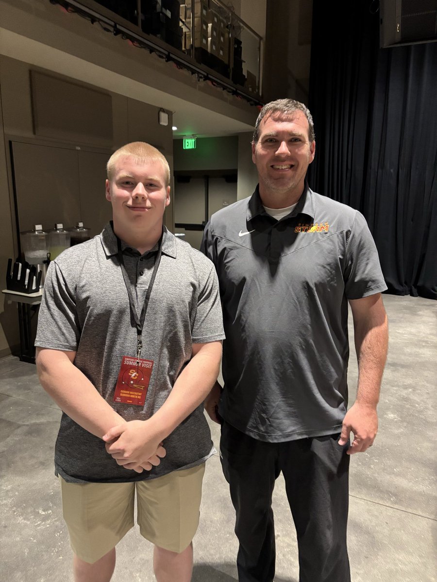 C_McCarthy68's tweet photo. Thank you to @scstormfootball for having me down for a visit! 

Loved checking out the campus and seeing what it’s like to be a player/student there! @CoachBarnes21 @ENHS_Football @CoachADunn https://t.co/7ENFFzfv5v
