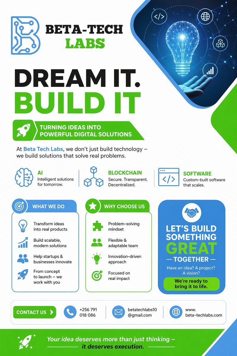 KennethAryatuha's tweet photo. Dream it . Build it
#betatechlabs
#fasiriAI
Website: 👇
https://t.co/R0q8b877Hq https://t.co/wZWvuQ04iE