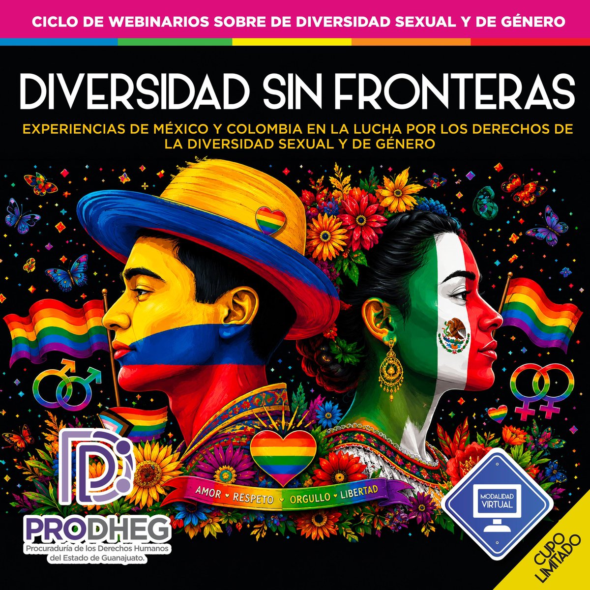 PRODHEG's tweet photo. ¡Asiste a nuestro ciclo de webinarios sobre la diversidad sexual y de género en México y Colombia! 🌈 🇲🇽🇨🇴

¡Te esperamos!

Link de registro:👇🏼
https://t.co/6FRYRt6xQo

Clave de registro: UEDSG-DIV-0063*14143

#SomosPersonasProtegiendoPersonas https://t.co/WoPqmq0JM3