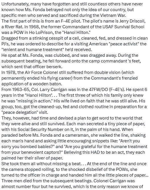 BlueTerror4's tweet photo. Meet TRAITOR Jane Fonda!

Do you know why the veterans hate her?

Read & Learn...