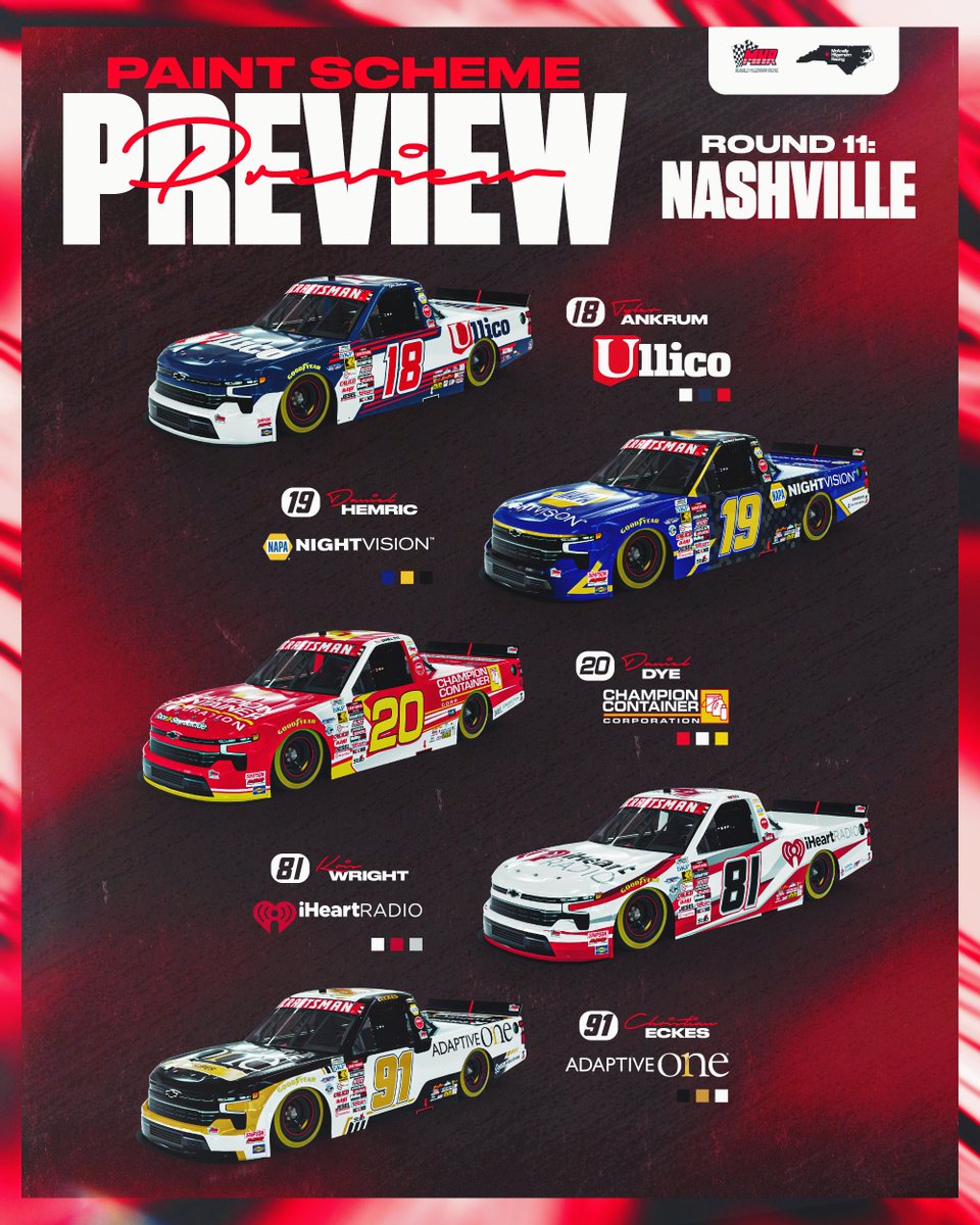BMR_NASCAR's tweet photo. Running five wide into Music City. 🎶 

#NASCAR https://t.co/LxYn5Vg5dZ