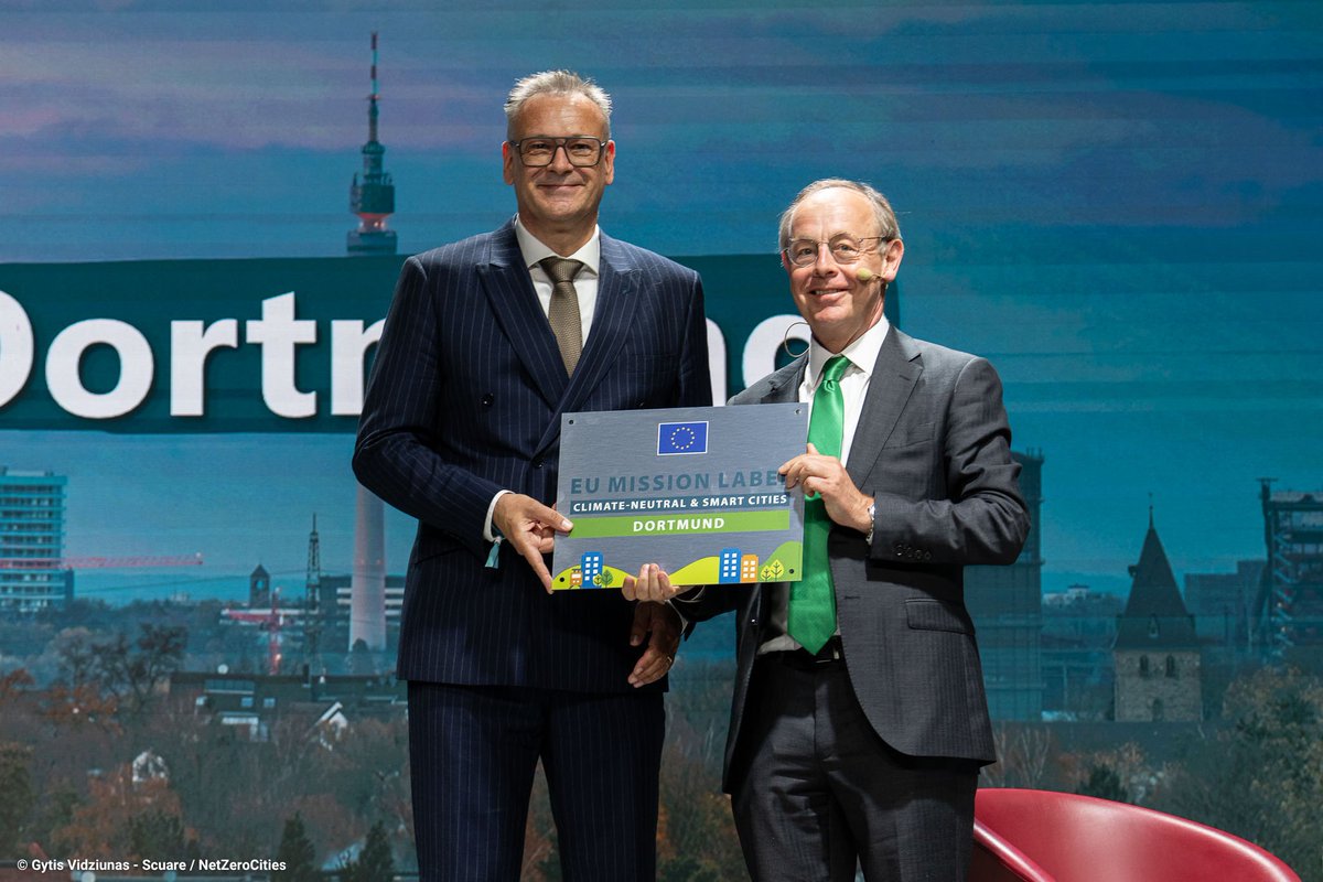NetZeroCitiesEU's tweet photo. 🎉 Congratulations to the four #MissionCities who were awarded the EU Mission Label at the award ceremony during the #CitiesMissionConference2026 in @twitorino today!

🏆Podgorica, Sarajevo FUA, Elbasan &amp; Dortmund

Read here: https://t.co/0ex1BZaW3S

#MissionCities #EUMissions https://t.co/NxnsefZCfK